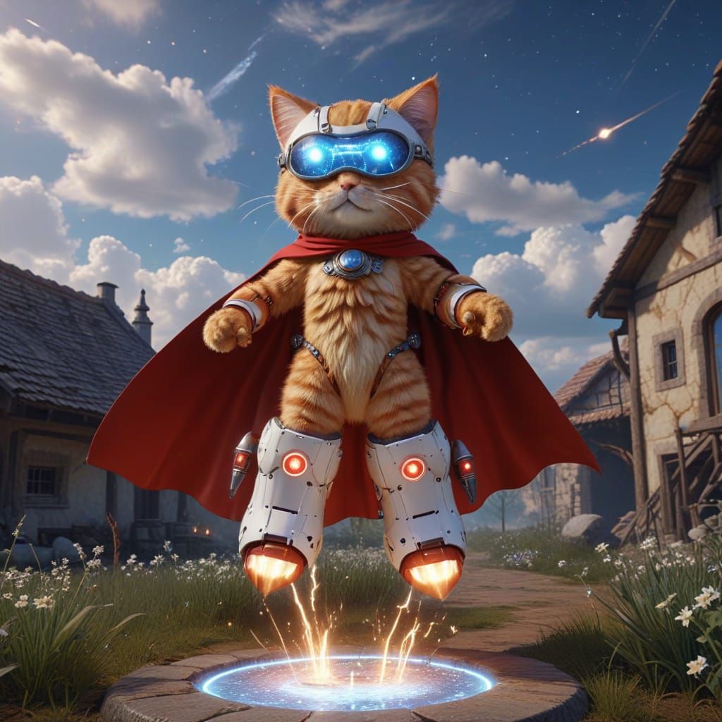 Sci-Fi Puss in Boots with Mecha Boots