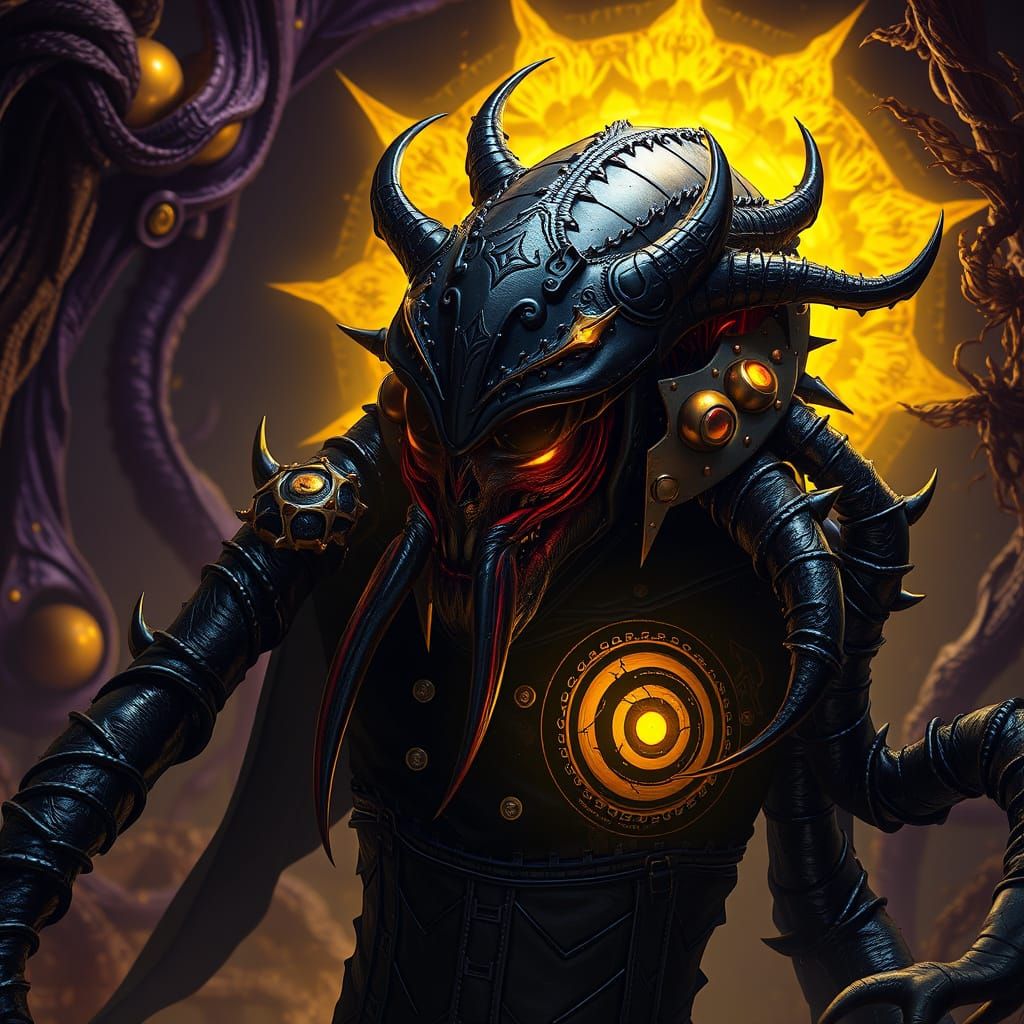 Dark Fantasy Facehugger Embodied by Death and Decay