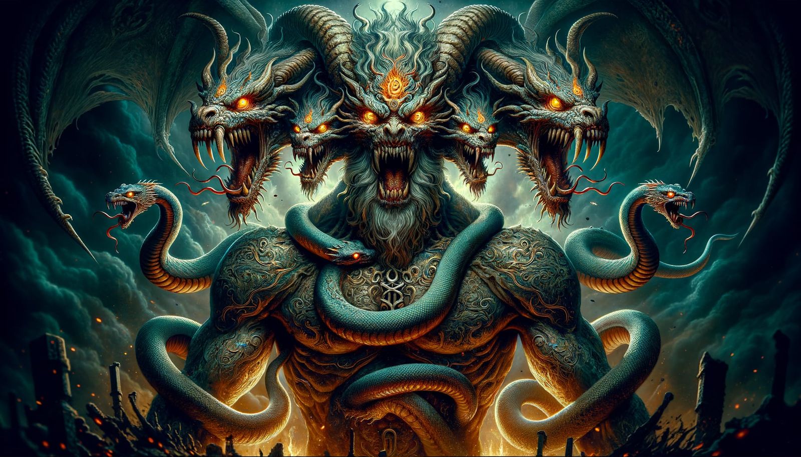 Azi Dahaka, a Zoroastrian demon.