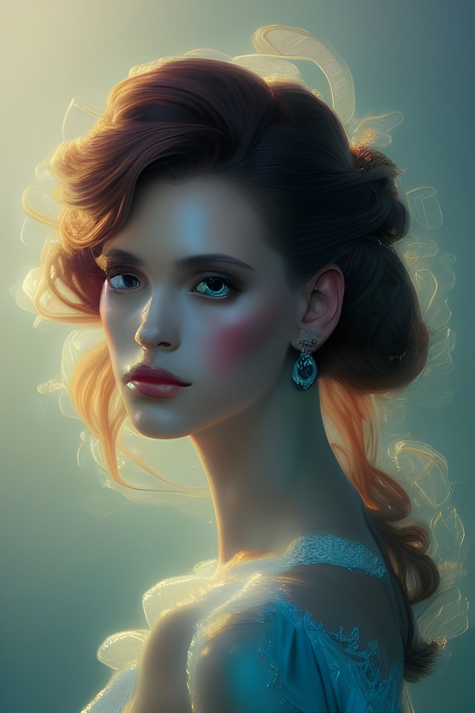 1980s Bride Portrait: Hyperdetailed Concept Art