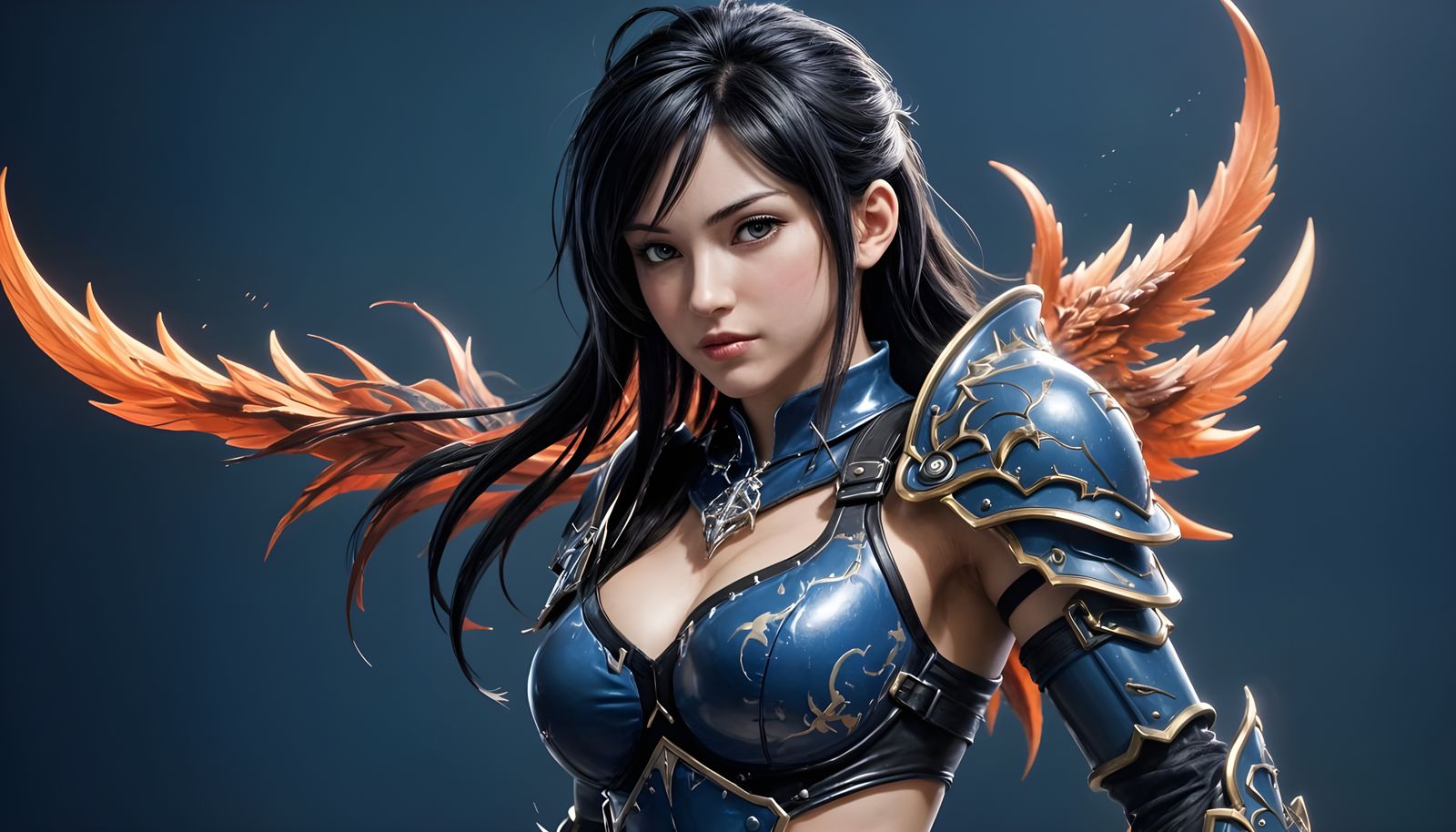 Tifa Bahamut in Vibrant Cel-Shaded Manga Style