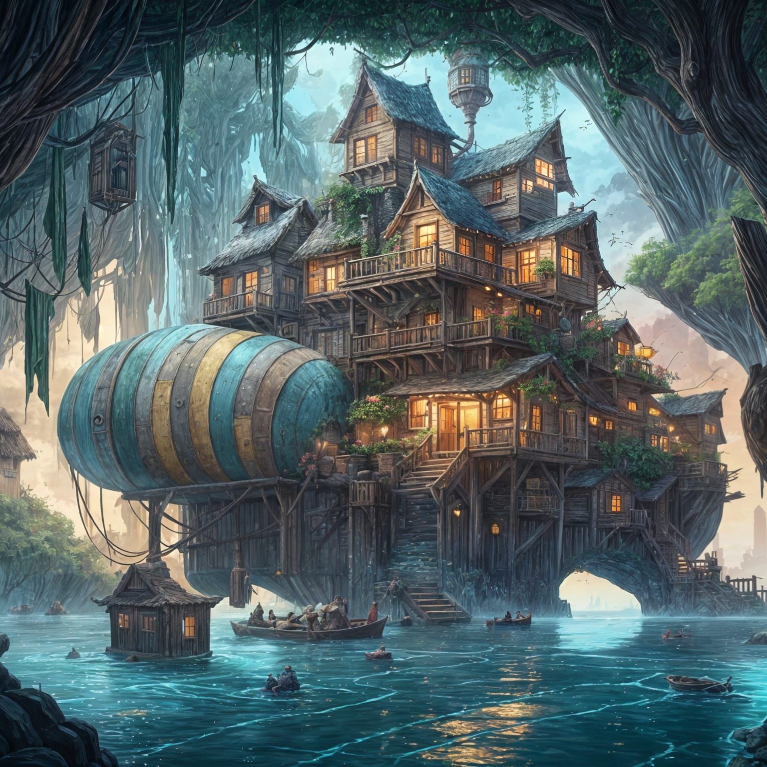 Charming Village in a Cozy Fantasy Setting