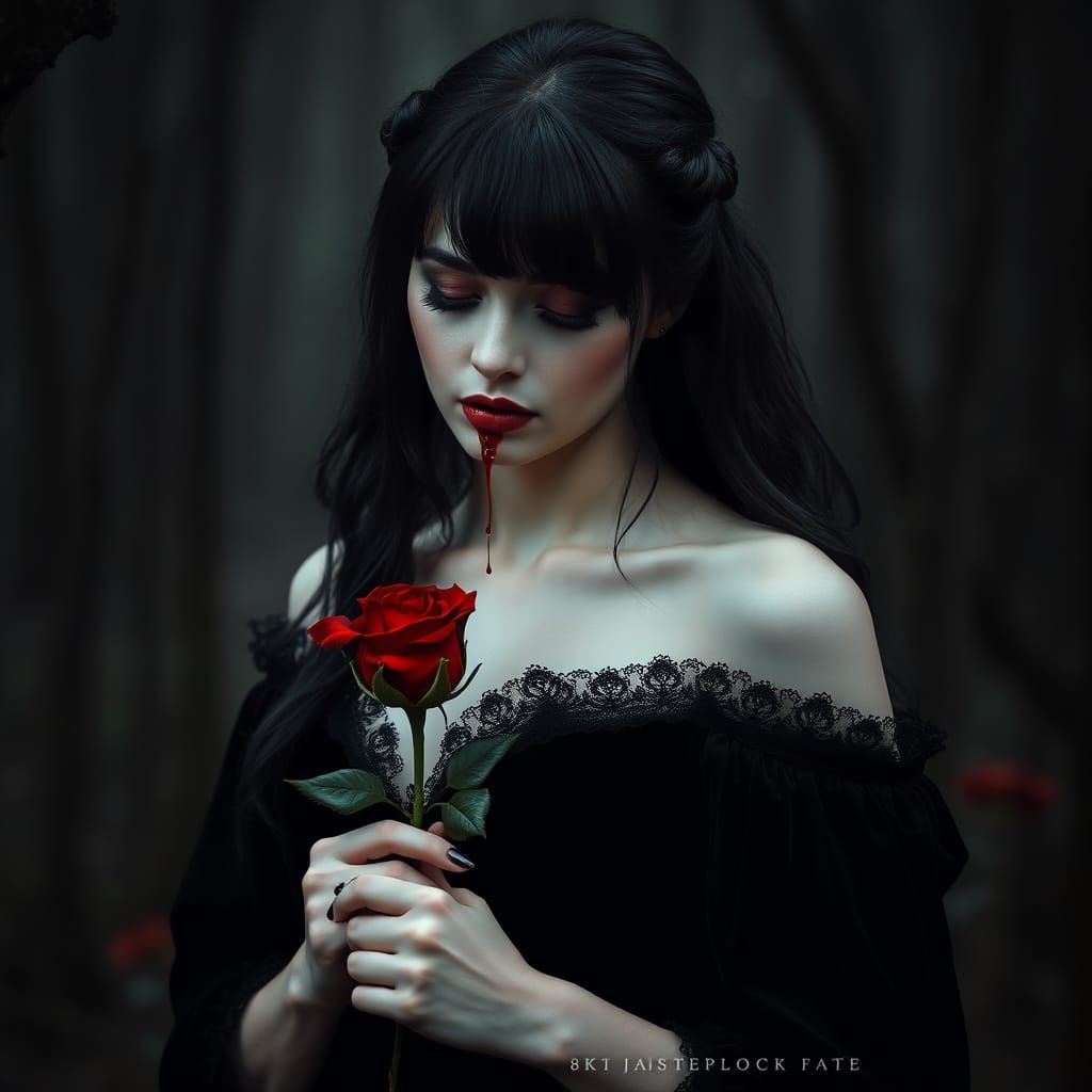 Ethereal Gothic Beauty in Dark Fantasy Art