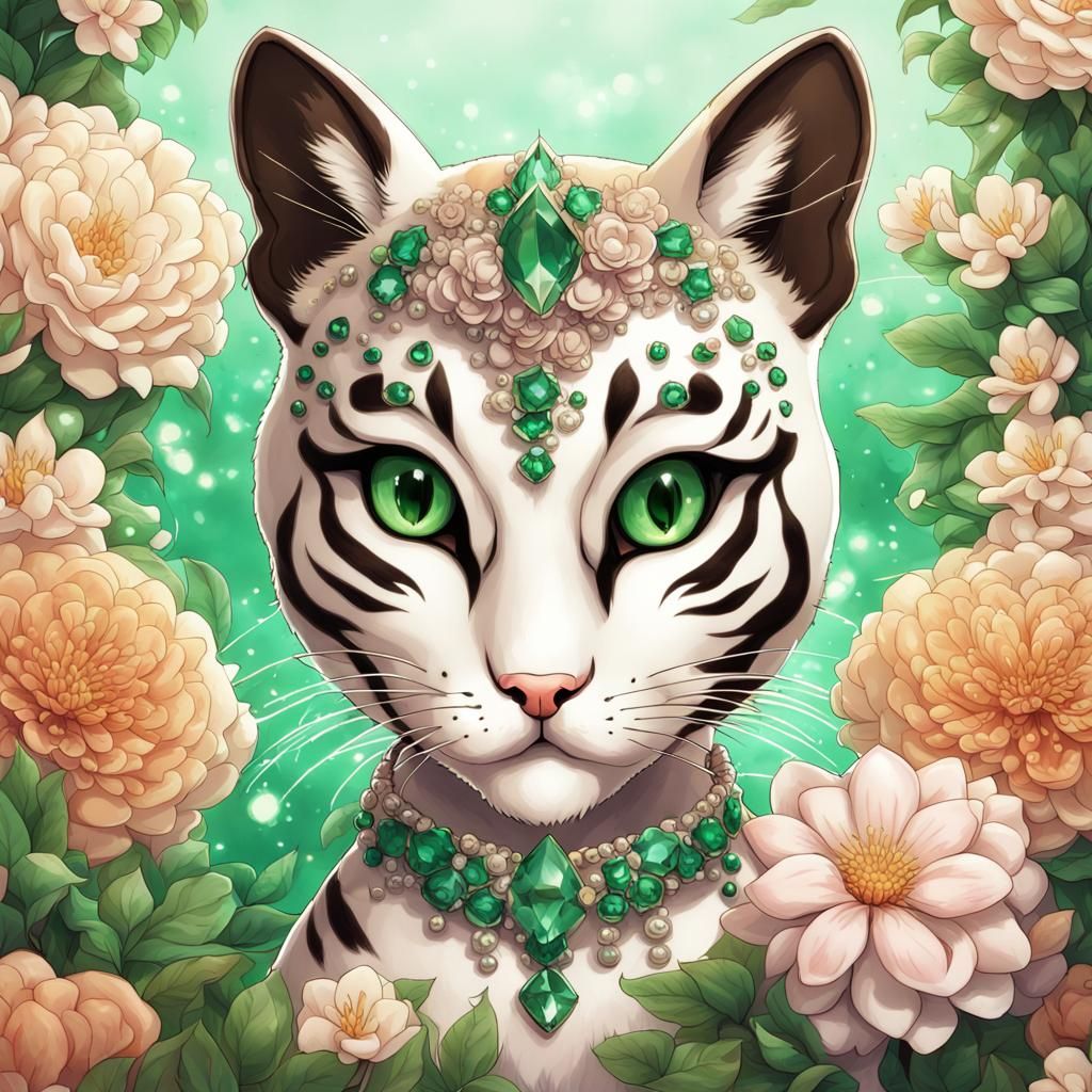 Kawaii Siamese Cat Illustration in Anime Style