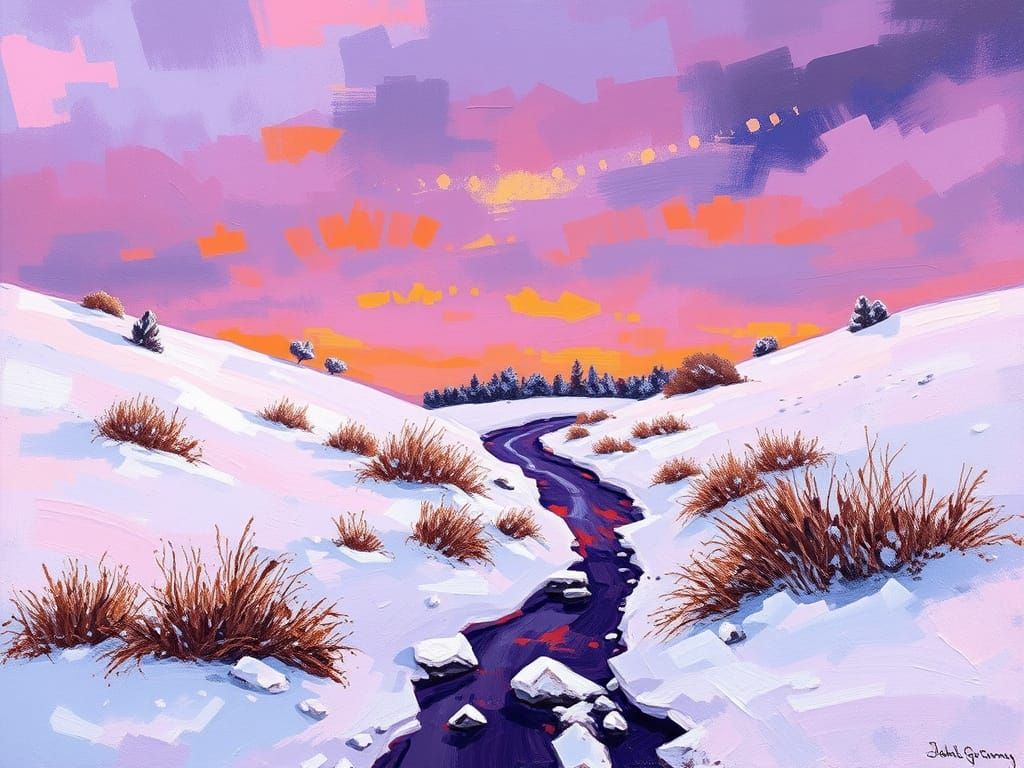 Vibrant Impressionist Winter Wonderland