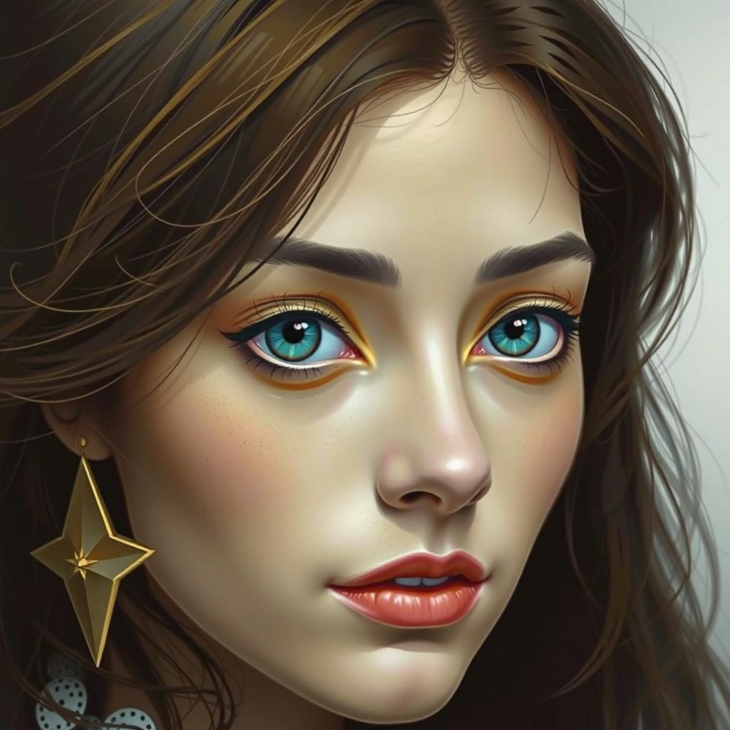 Abstract Fractal Portrait of a Beautiful Woman