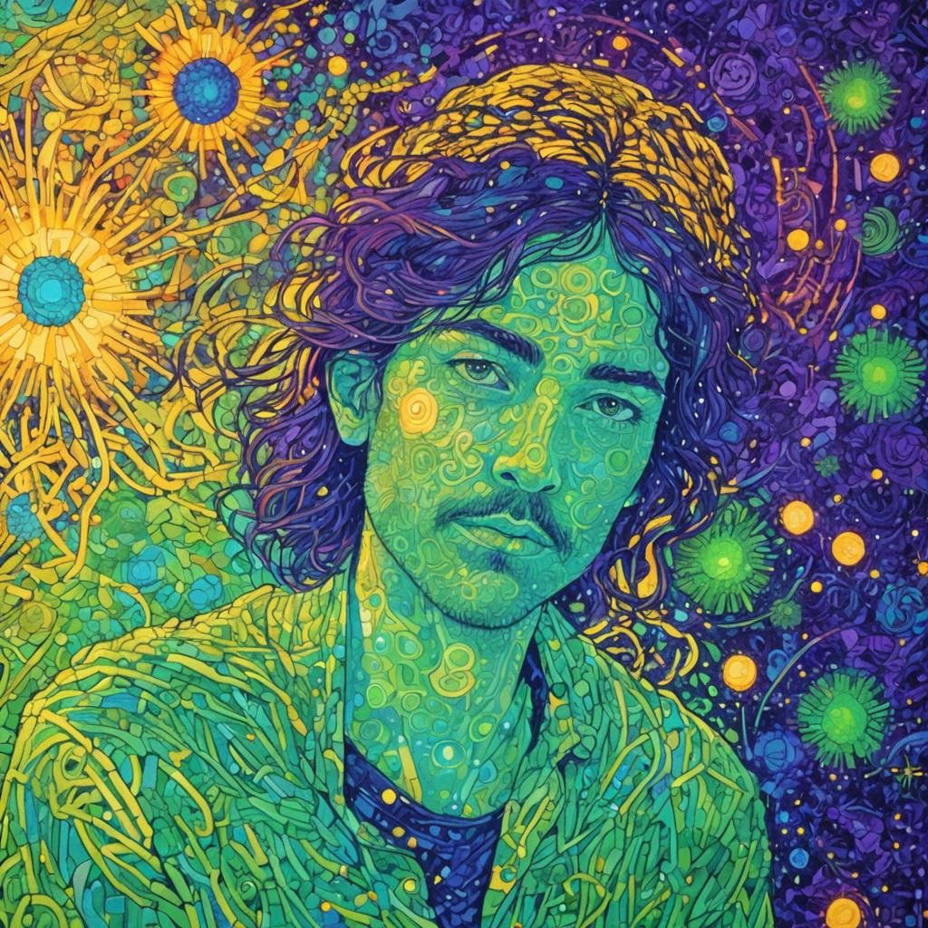 Luminous Portrait in Digital Painting Style