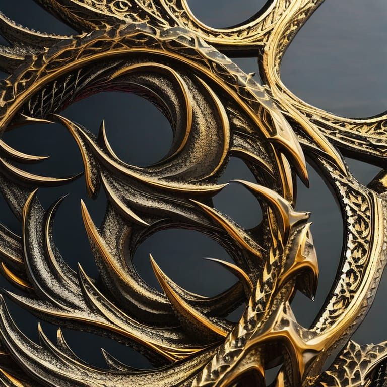 Filigree Skull with Dripping Black Blood