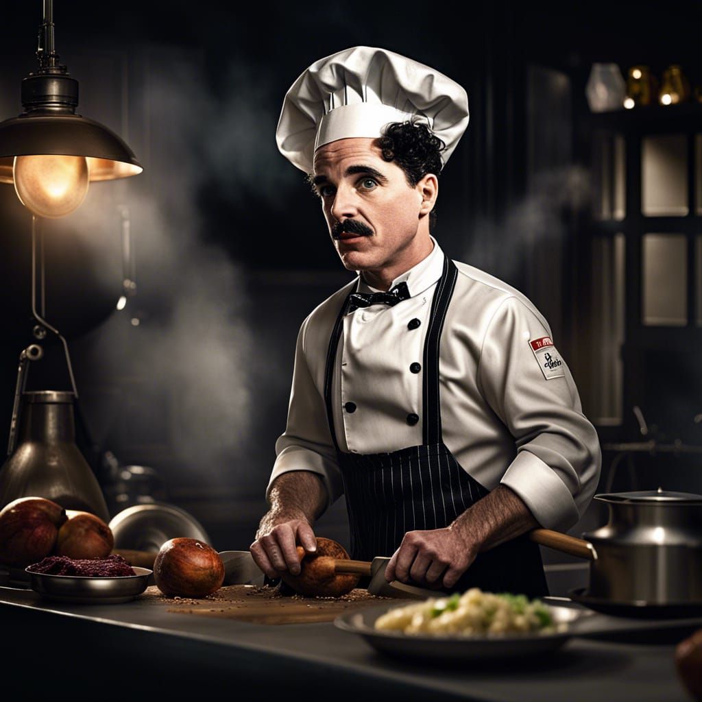 Charlie Chaplin as a chef