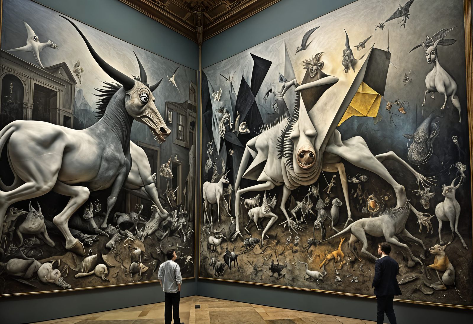 Guernica Characters Alive in Museum, Hyperrealism