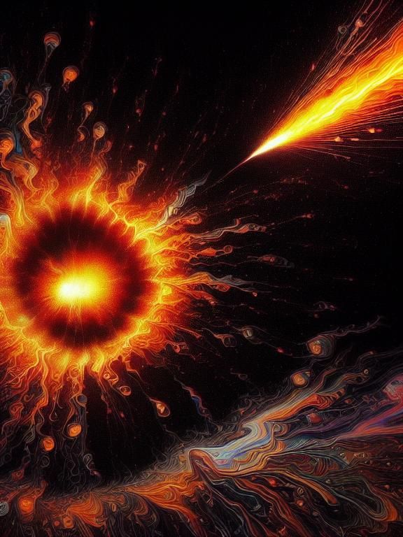 Dramatic Molten Metal Genie with Sparks