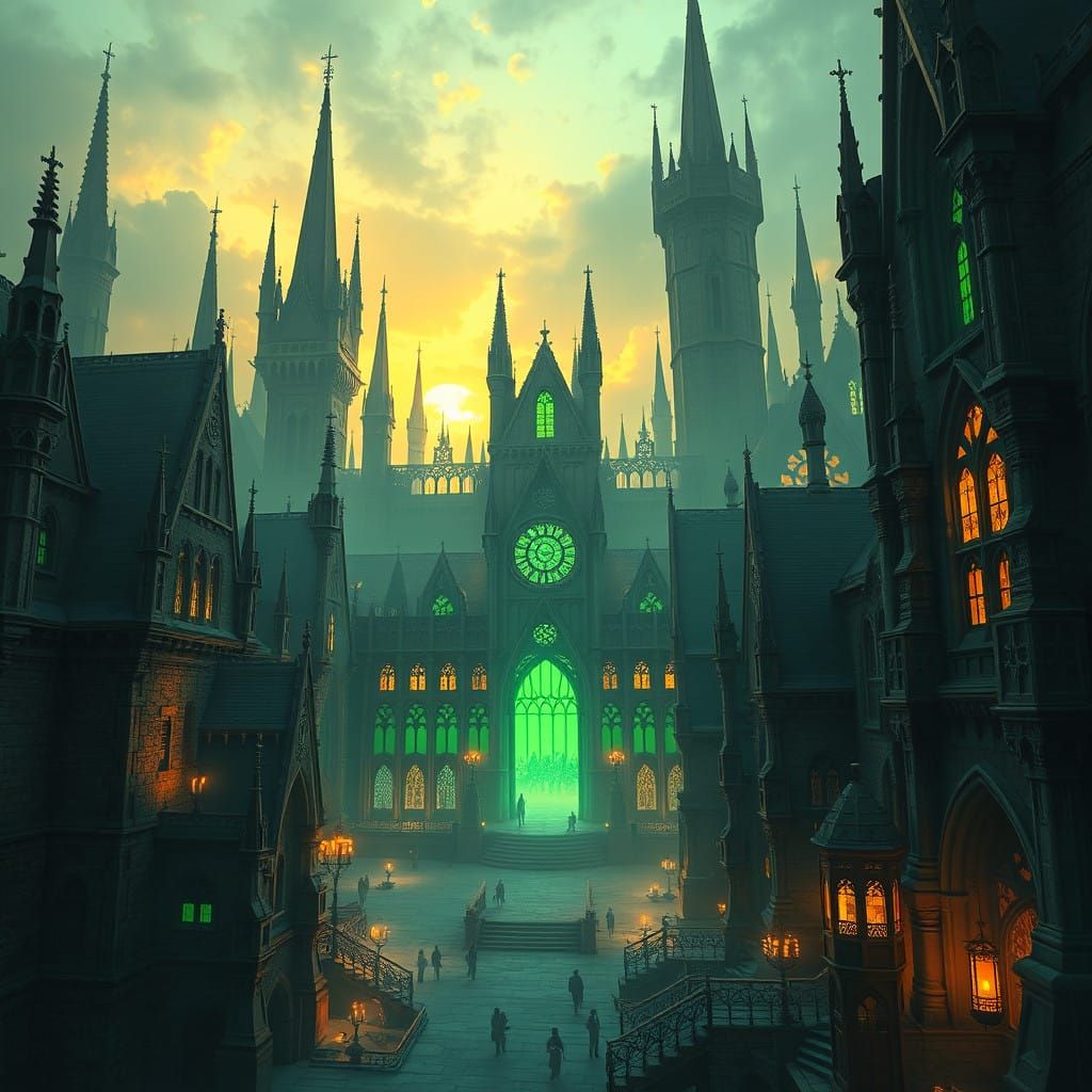 Gothic School of Ancient Magic in Perpetual Twilight
