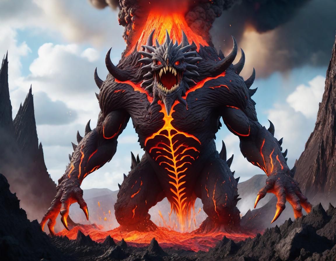 Fantastical Volcano Monster Concept Art