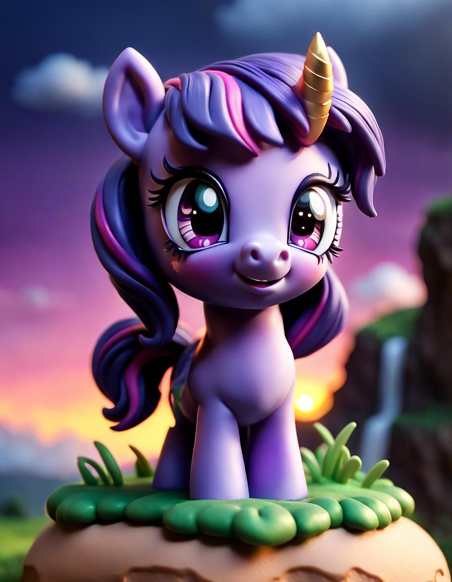 Chibi Twilight Sparkle Polymer Clay Figurine