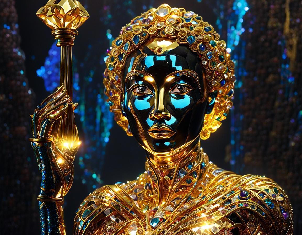 Crystal Woman and Golden Woman: Fantasy Concept Art