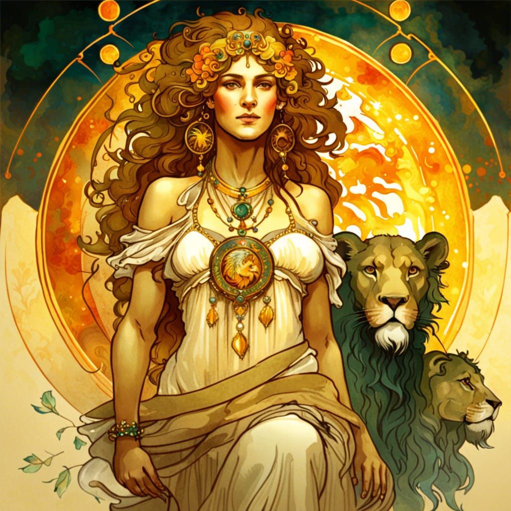 Zodiac Sign Leo | Ink Painting