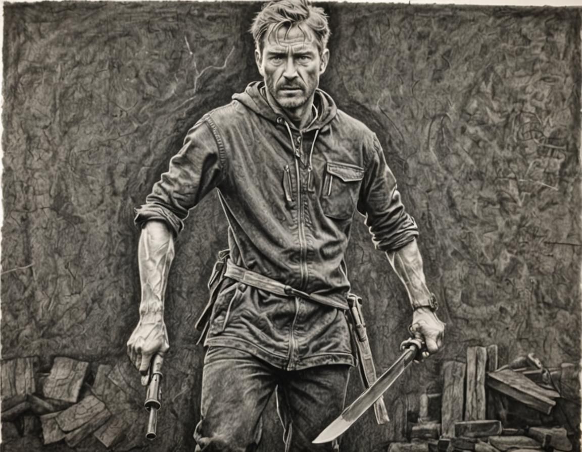Hyperdetailed Charcoal Drawing