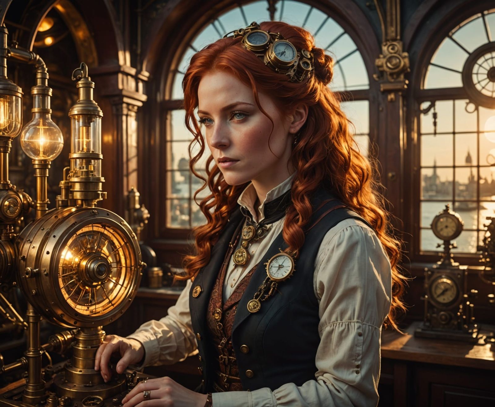 Steampunk Science in Golden Hour