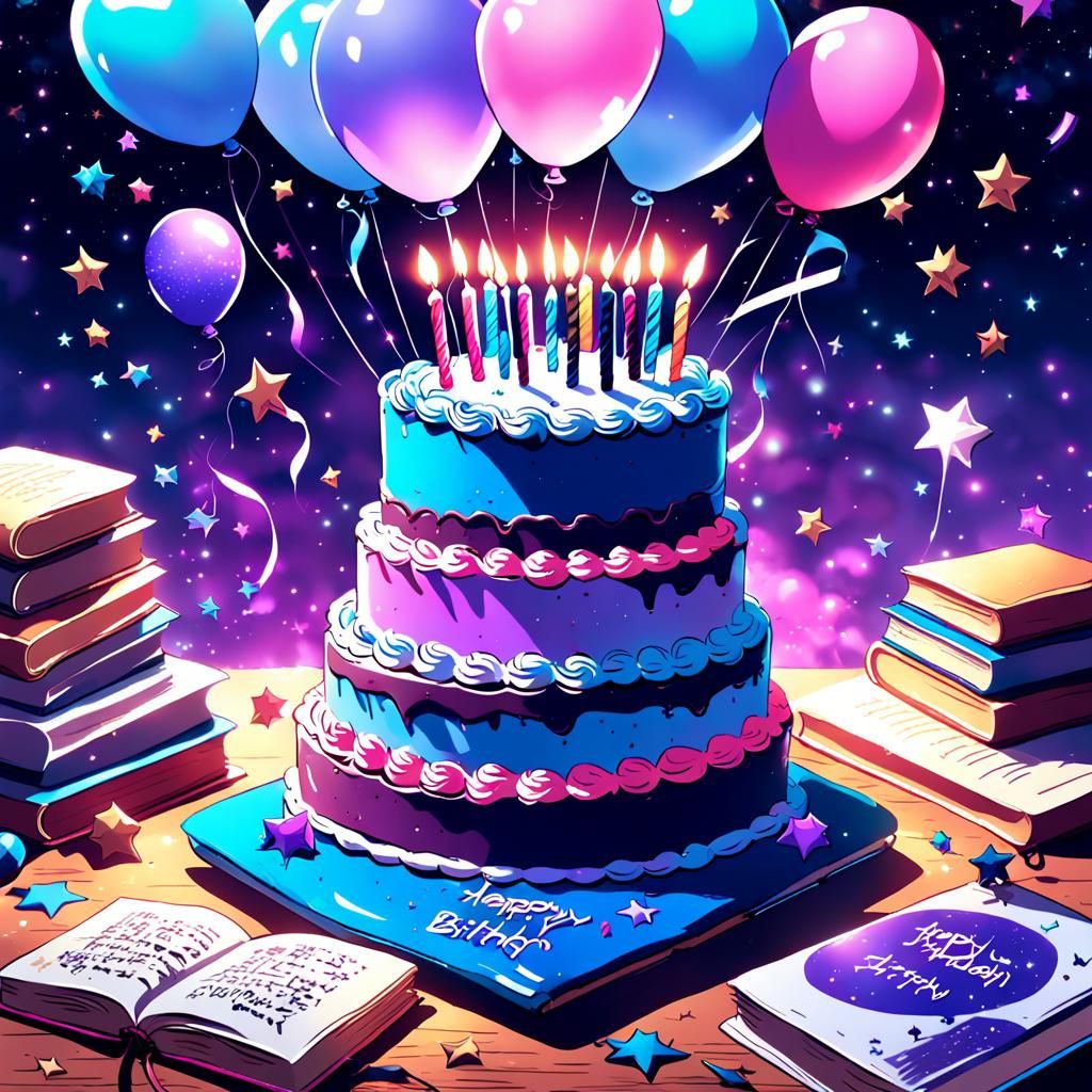 Galaxy Birthday Cake Anime Art