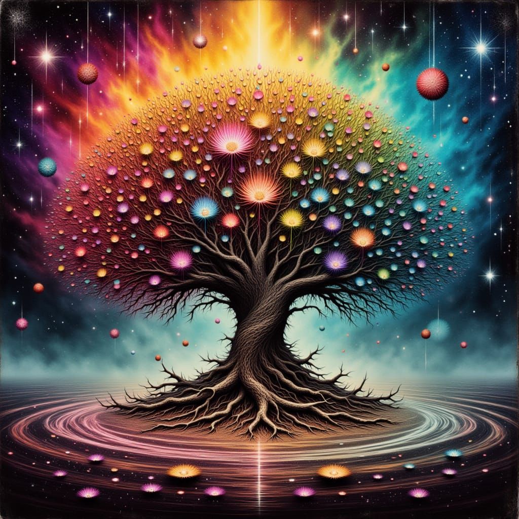 <lora:Roots n Branches:1.0> Surrealism. Medium shot. Ancient...