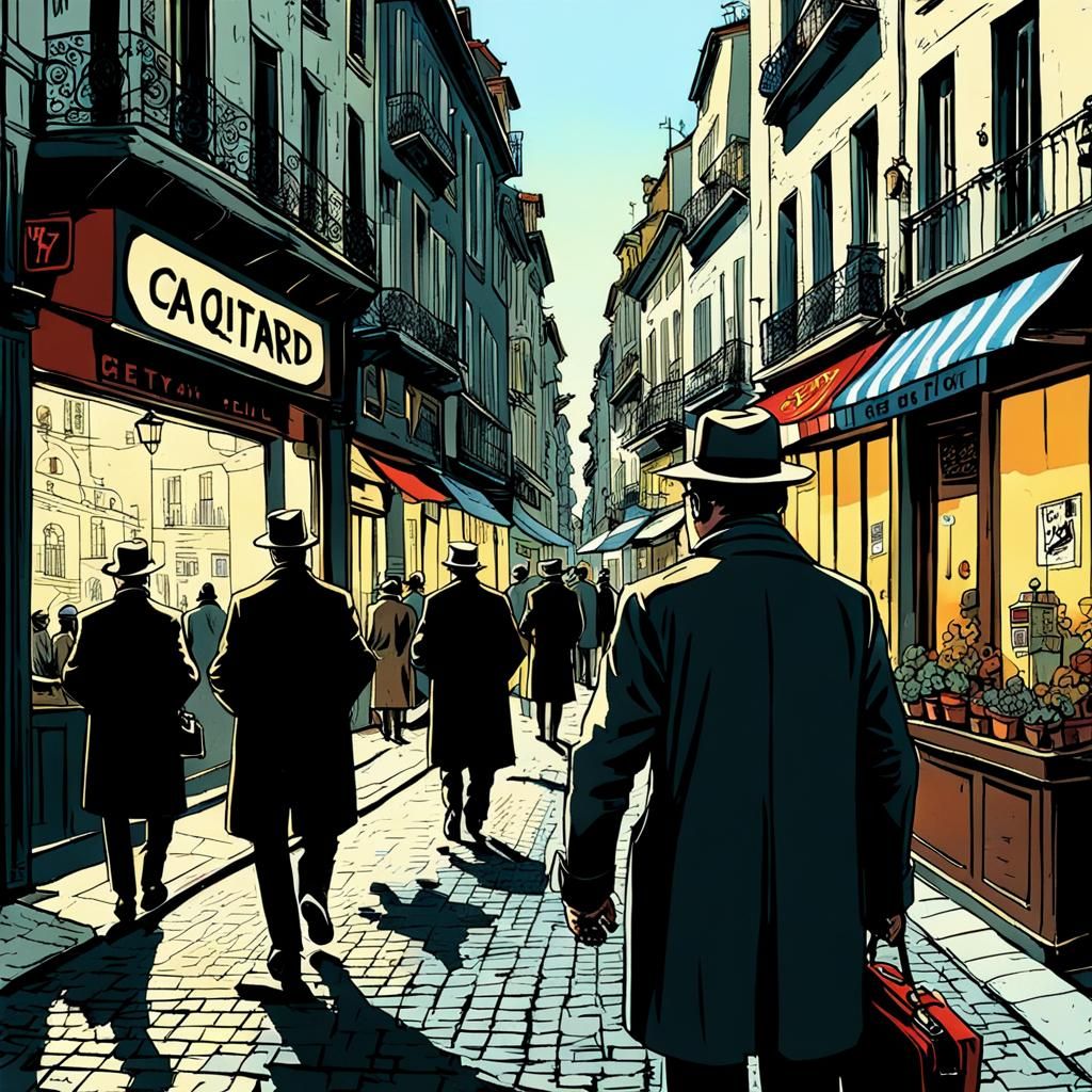 Cityscape in Jacques Tardi Comic Style