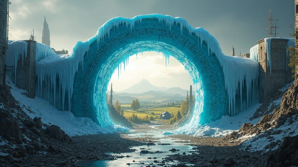 Ice Portal to Sunny Farm in Ruined City