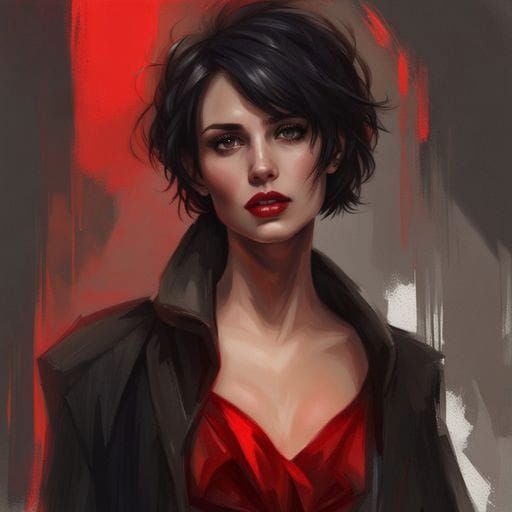 Stunning Dark-Haired Woman Portrait with Volumetric Lighting