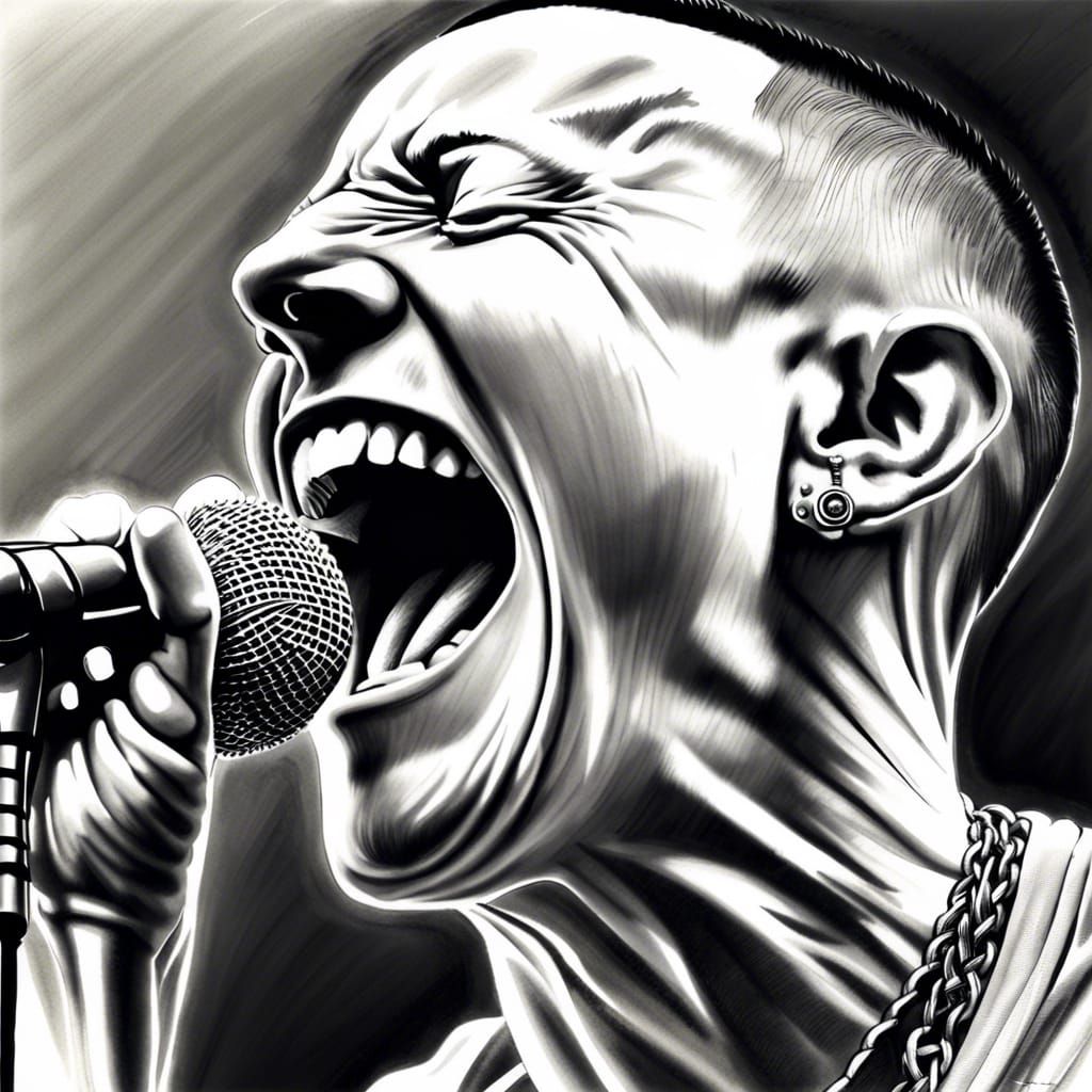 Expressive Pencil Portrait of a Singer Performing