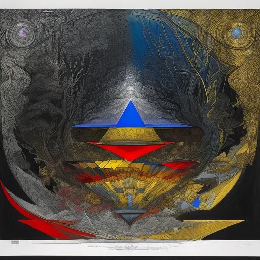 Surrealist Expressionist Oil Painting in Cubist Style
