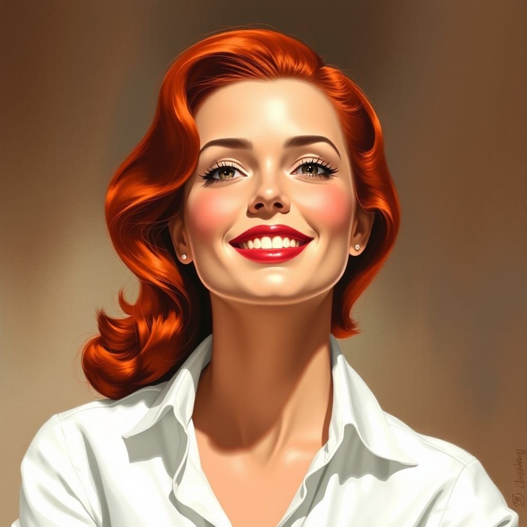 Classic Pin-Up Redhead Portrait