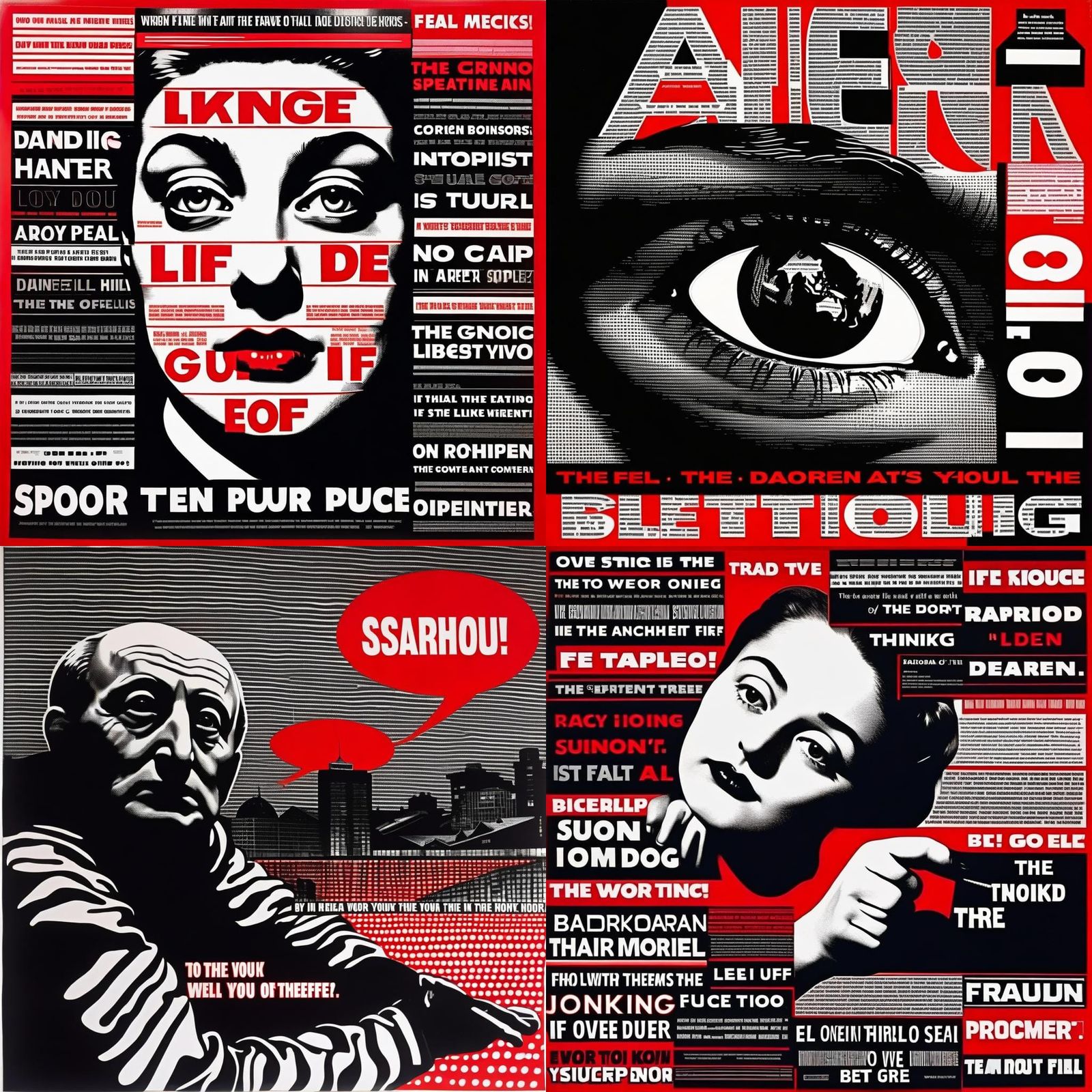 Bold Text and Image Collage