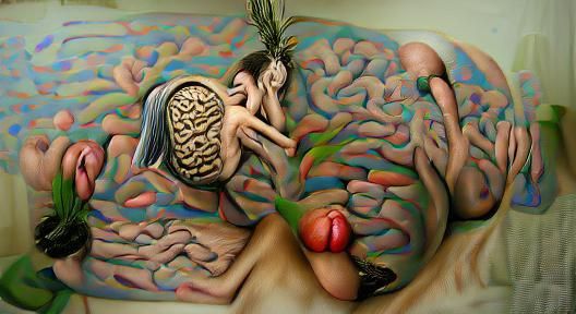 Surreal Image of a Degrading Brain