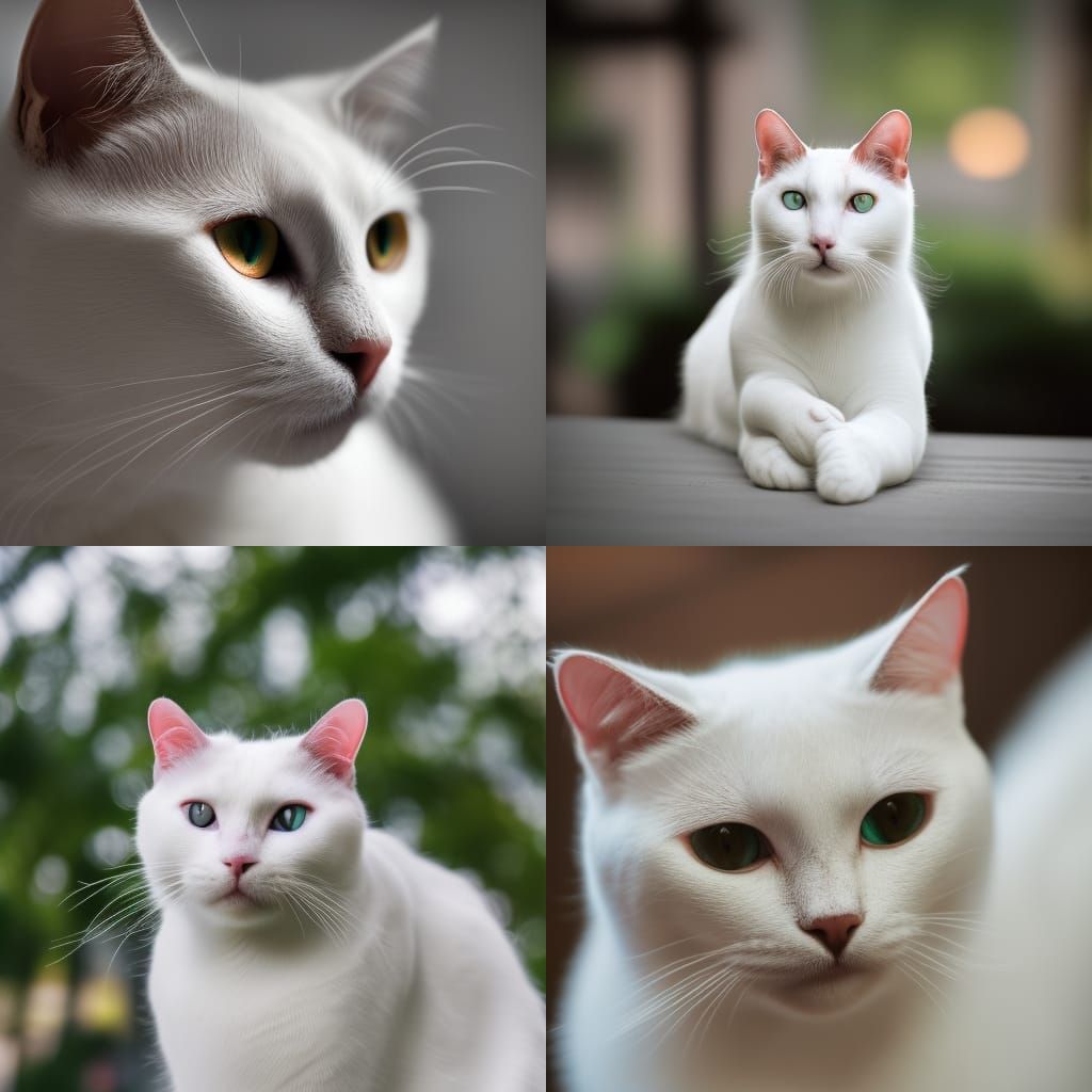 White Cat Captured with Natural Lighting