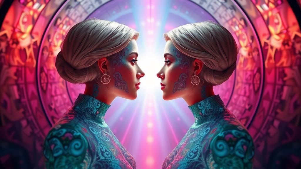 Vibrant Surreal Fantasy Portrait in 3D Digital Art