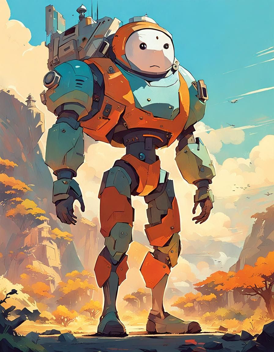 Miyazaki-esque Portrait of Person in Unique Outfit