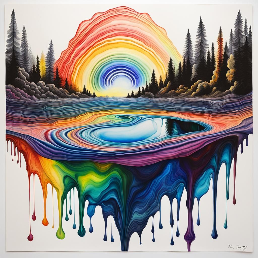 Dreamer's Lake: Surreal Non-Newtonian Fluid Art