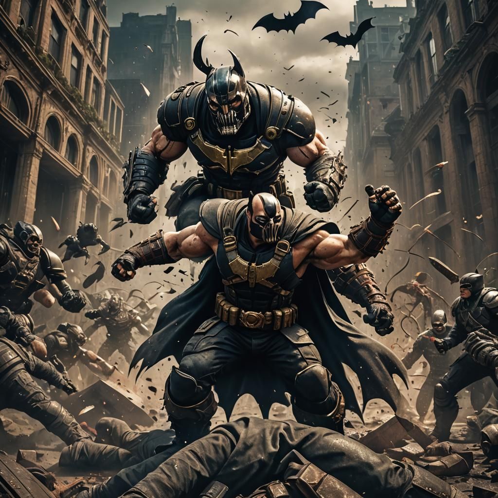 Bane vs Batman: Detailed Matte Painting in 8K