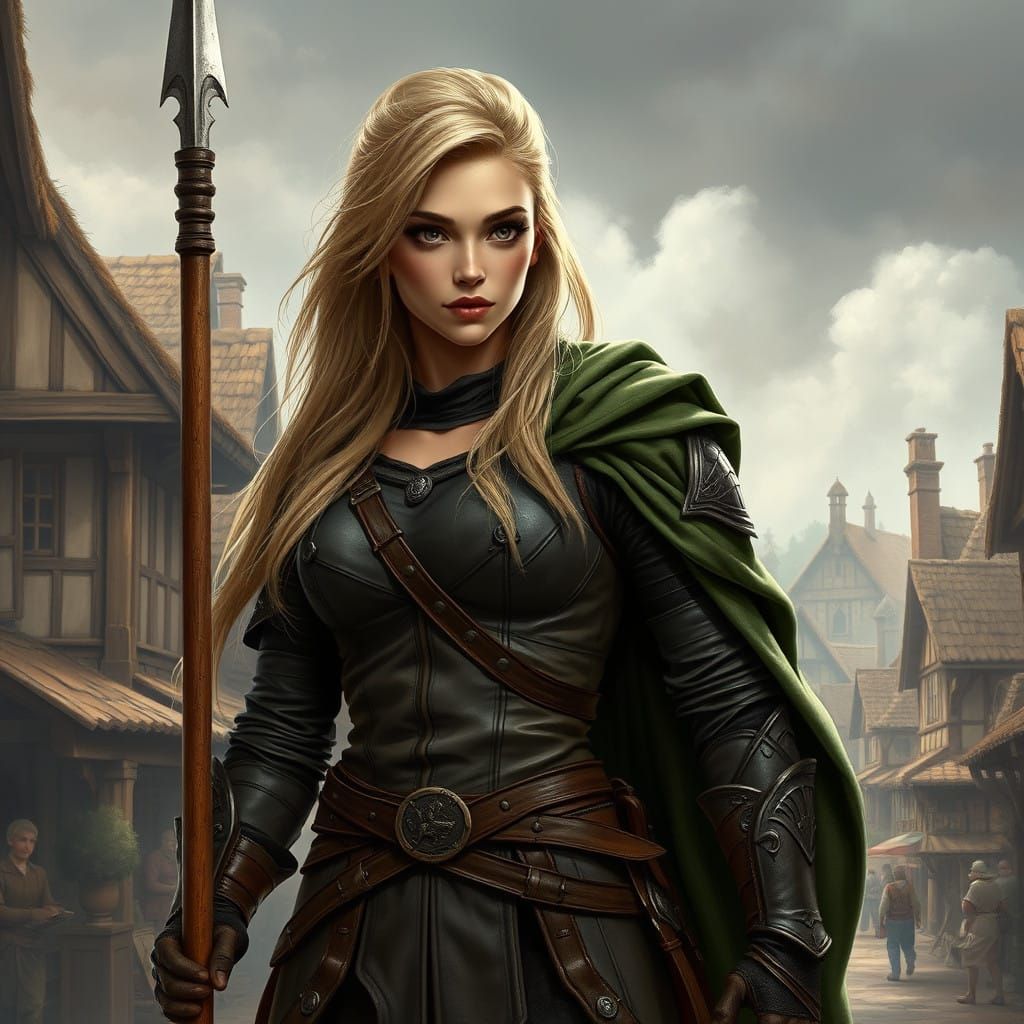 Heroic Medieval Mercenary in Leather Armor