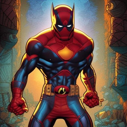 Comic Book Art of Heroic Figure