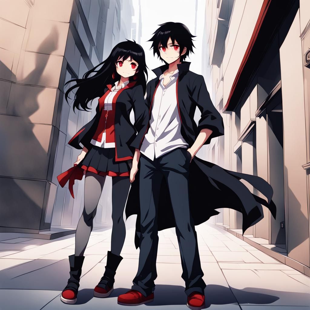 Aaron and Aphmau: Anime Style Full Body Portrait