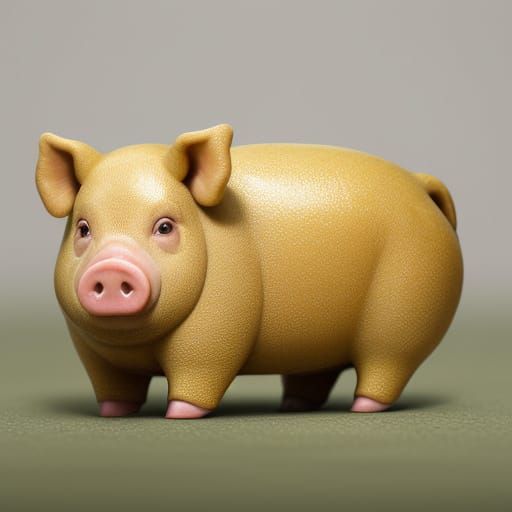 Harmonious Pig-Banana Fusion in Golden Light