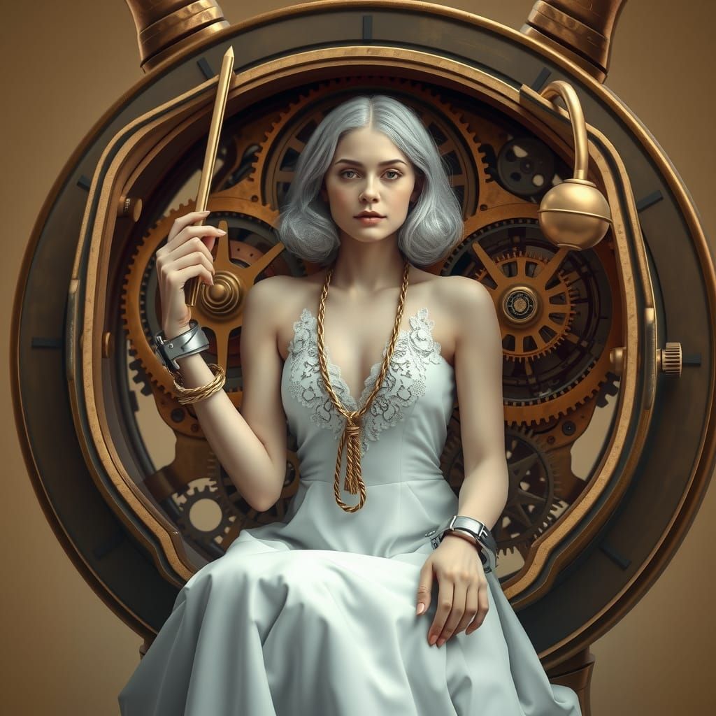 Timekeeper Goddess in Clockwork Splendor