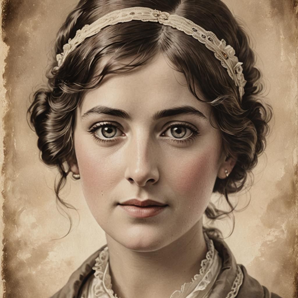 Jane Austen Portrait in Sepia Tone