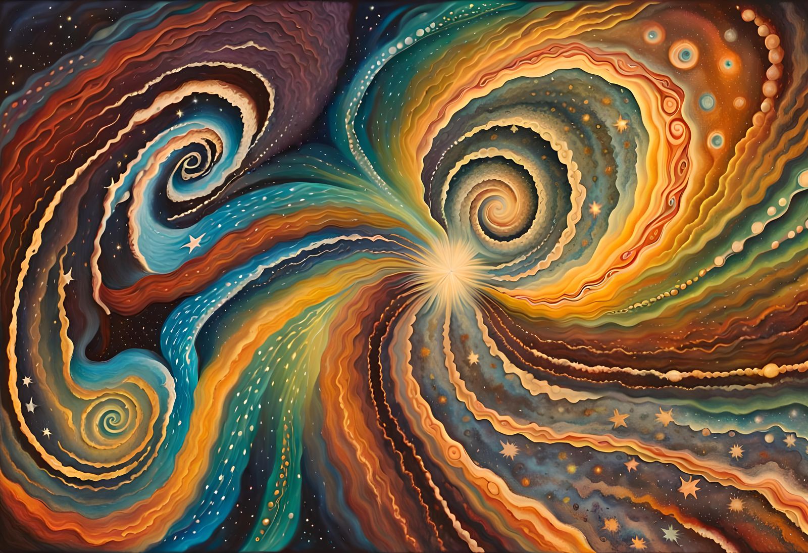 Vivid Aboriginal Rock Art: Interstellar River Vortex