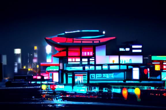 Futuristic Japanese City Concept Art in 8K