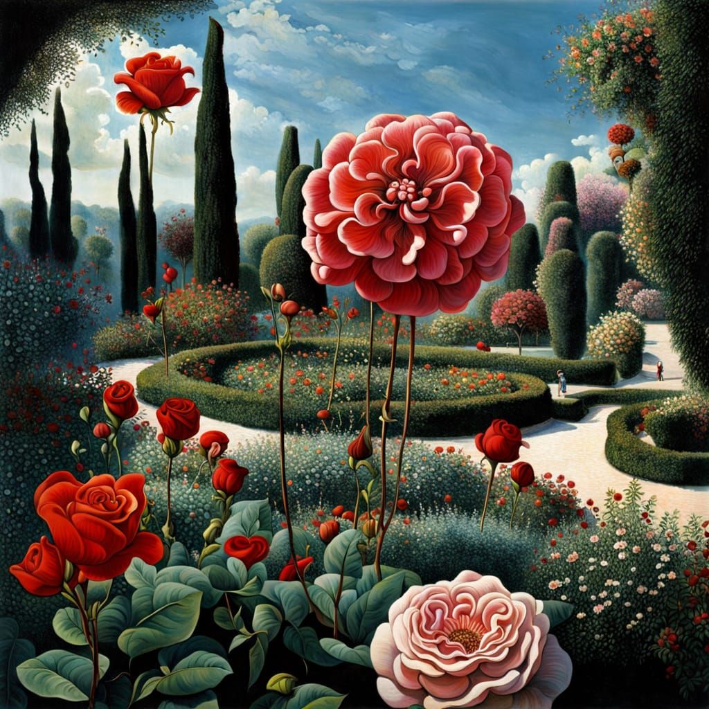 Surreal Floral Masterpiece in a Garden of Dreams