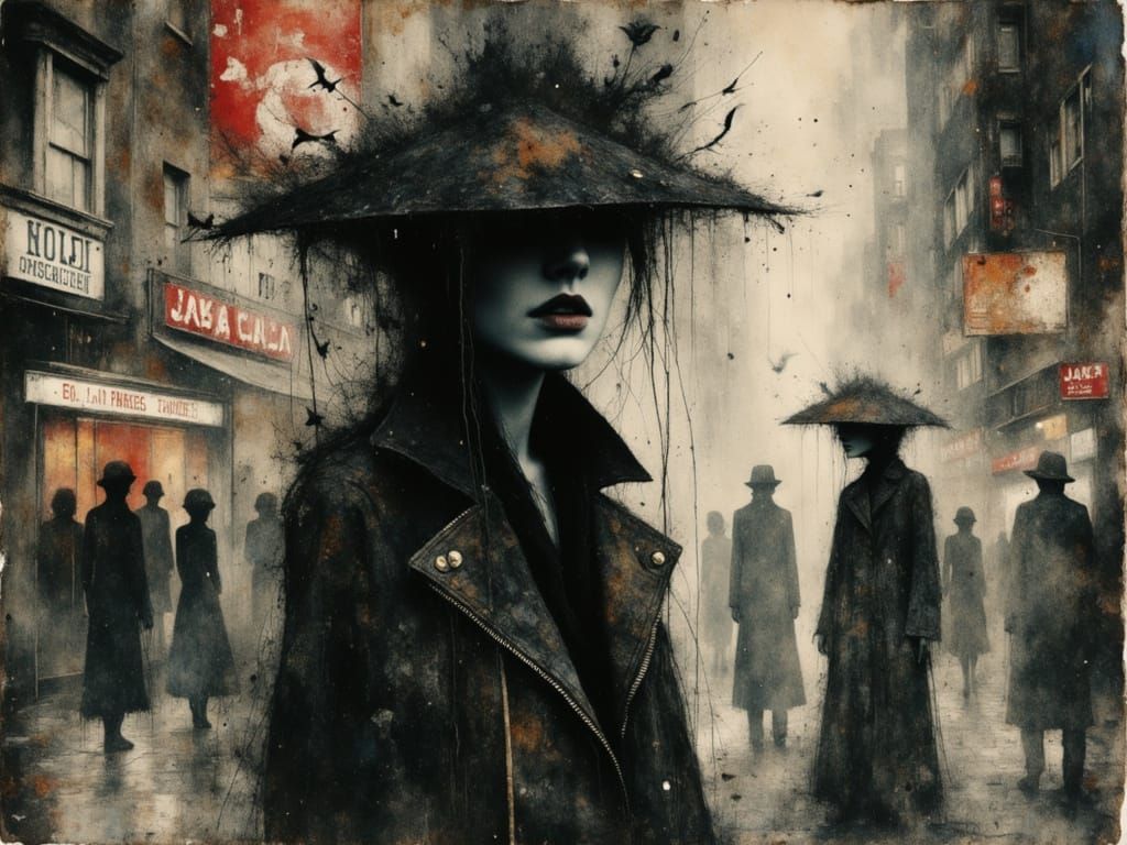 Surreal Female Figure in Watercolor and Alcohol Ink