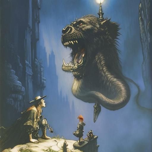 King Kong in Arthur Rackham Style