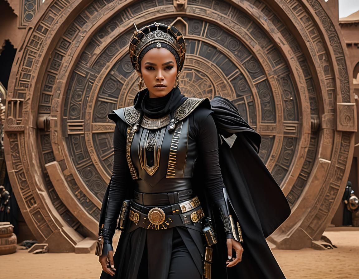 Moroccan Jedi with Hyperdetailed Headpiece: Cinematic Digita...