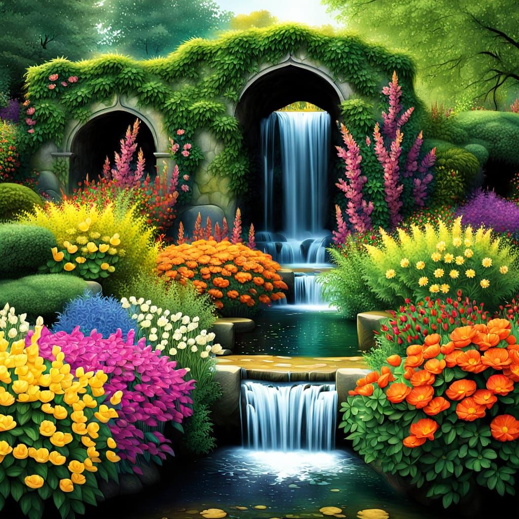 Vibrant Multicolored Garden Oasis